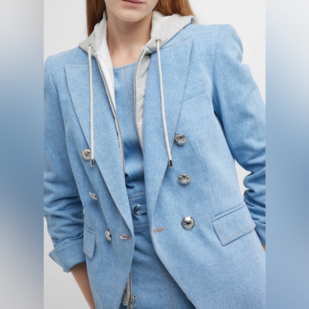 Veronica Beard Light Blue Double-Breasted Jacket